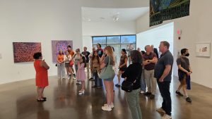 In celebration of Filipino American History Month, American University alumni and their families enjoyed special guided tours of the Filipino-focused Fabricated Boundaries exhibit led by Dr. Tiffany Hunt, Adjunct Professorial Lecturer at the American University Art Department, during the Alumni Weekend: Gallery Tour & Snacks program held on October 4, 2025.